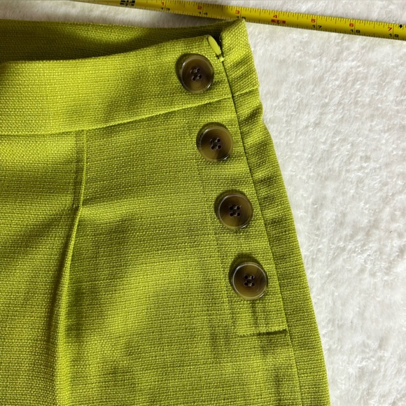 Ann Taylor Women’s Olive Green High Waist Side Zip Shorts Buttons Size 6 - Picture 5 of 11